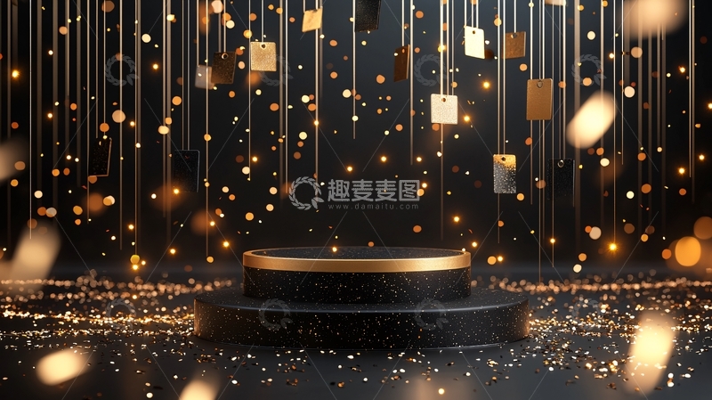 高清大图下载【趣麦麦图】黑金奢华展示台