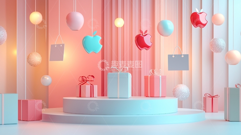 高清大图下载【趣麦麦图】粉色系礼物场景