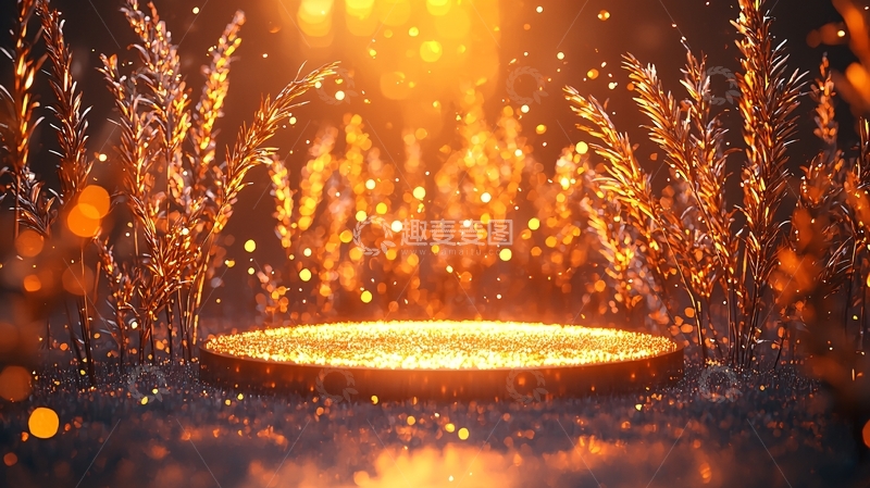 高清大图下载【趣麦麦图】金色圆形舞台
