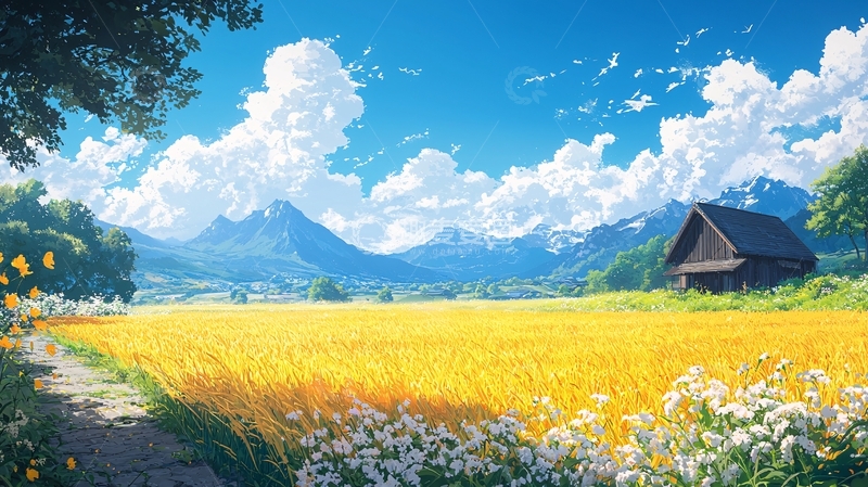 高清大图下载【趣麦麦图】阳光明媚的田园风光