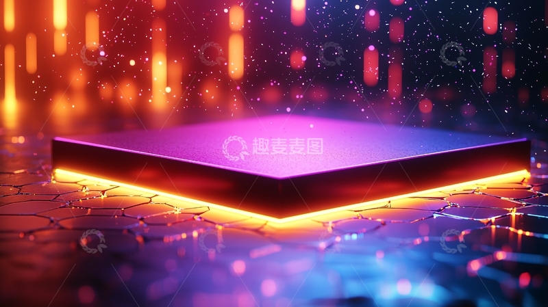 高清大图下载【趣麦麦图】霓虹灯炫彩立方体