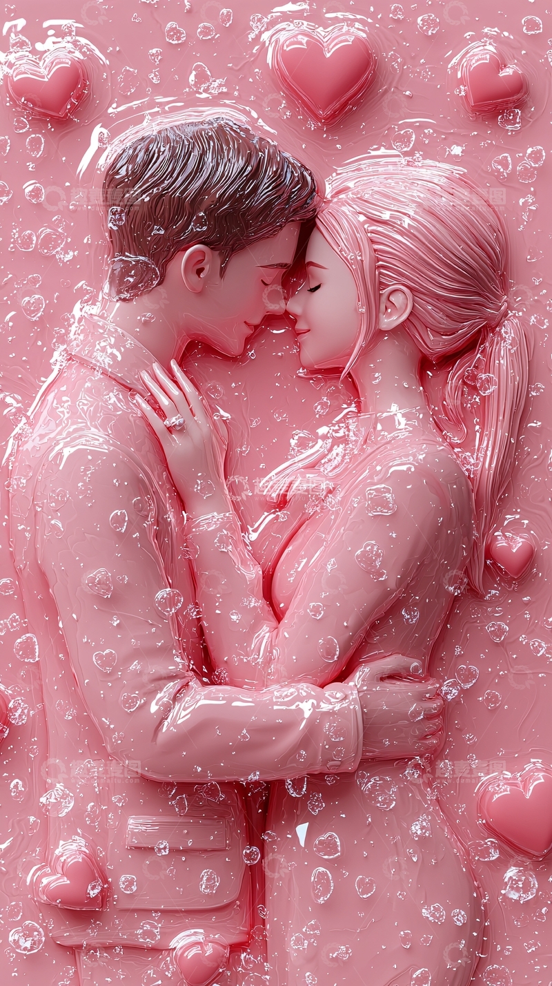 高清大图下载【趣麦麦图】粉色恋人