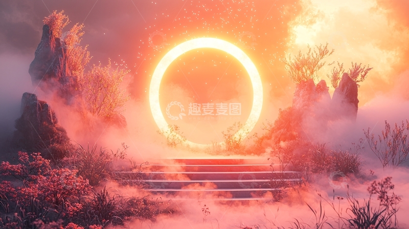 高清大图下载【趣麦麦图】光环环绕的奇幻仙境