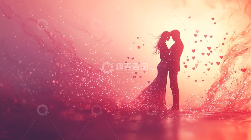 高清大图下载【趣麦麦图】浪漫情侣剪影