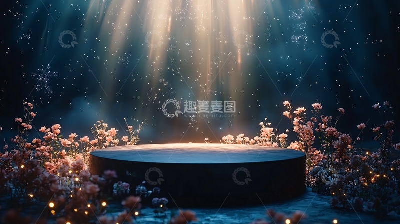 高清大图下载【趣麦麦图】梦幻光线舞台背景