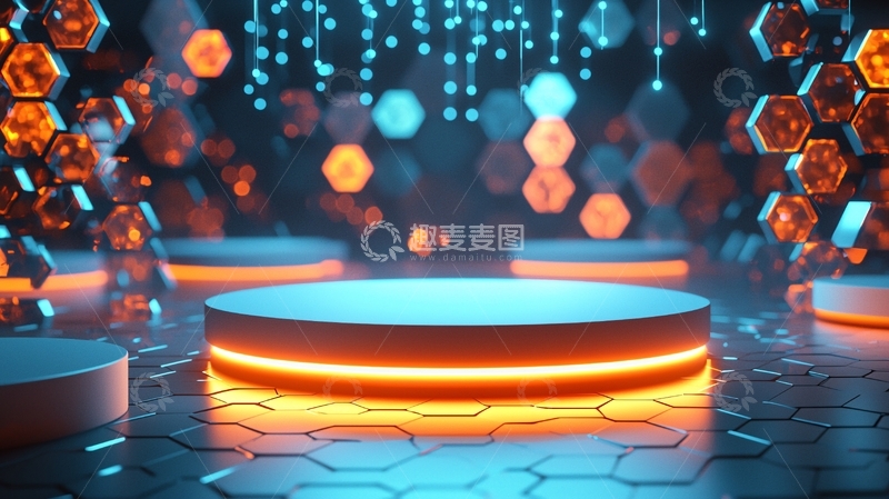高清大图下载【趣麦麦图】-炫酷科技感产品展示台