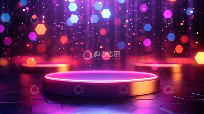 高清大图下载【趣麦麦图】霓虹灯舞台背景