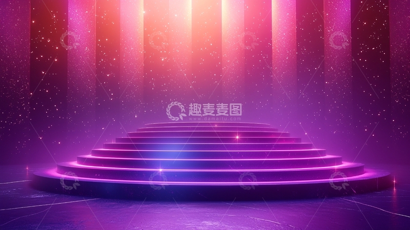 高清大图下载【趣麦麦图】梦幻紫色阶梯舞台