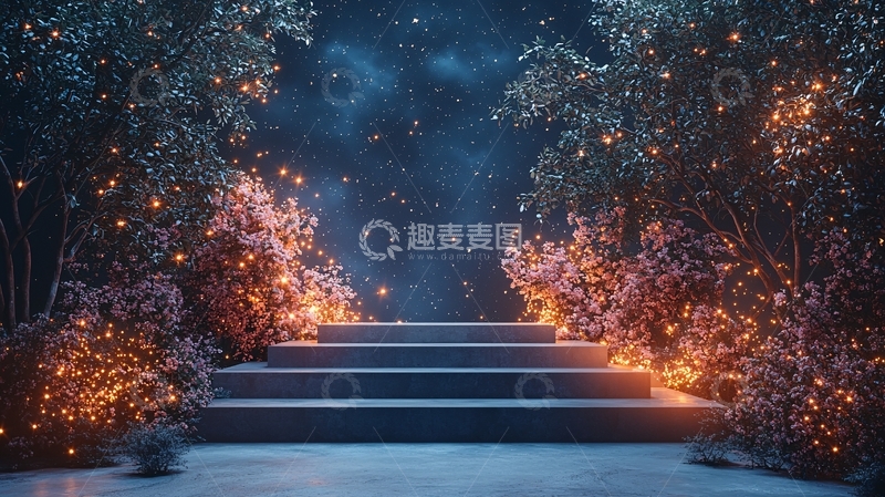 高清大图下载【趣麦麦图】梦幻星空阶梯