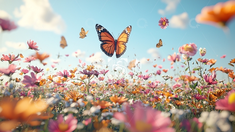 高清大图下载【趣麦麦图】蝴蝶花海