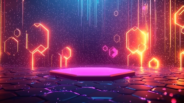 炫酷科技感霓虹灯背景