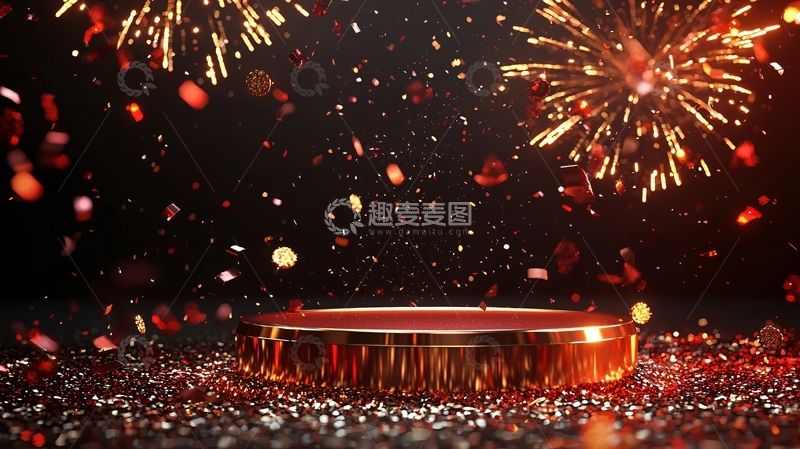 高清大图下载【趣麦麦图】绚丽烟火背景图