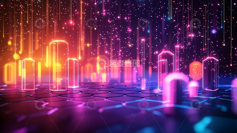 高清大图下载【趣麦麦图】流光溢彩的数字雨