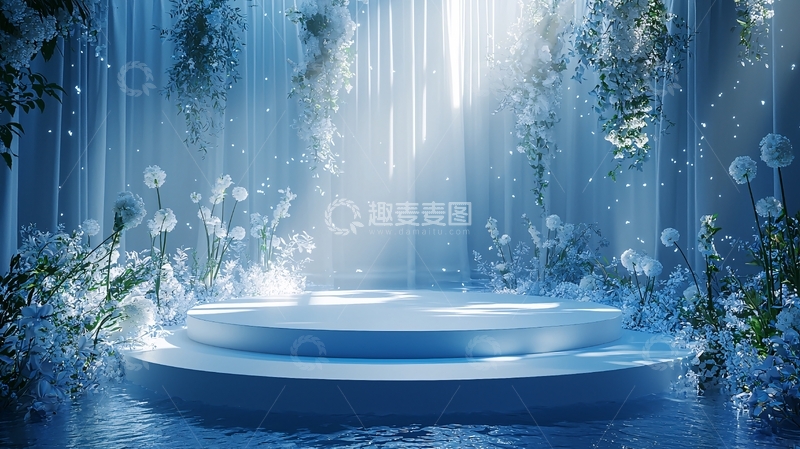 高清大图下载【趣麦麦图】梦幻蓝色森林背景