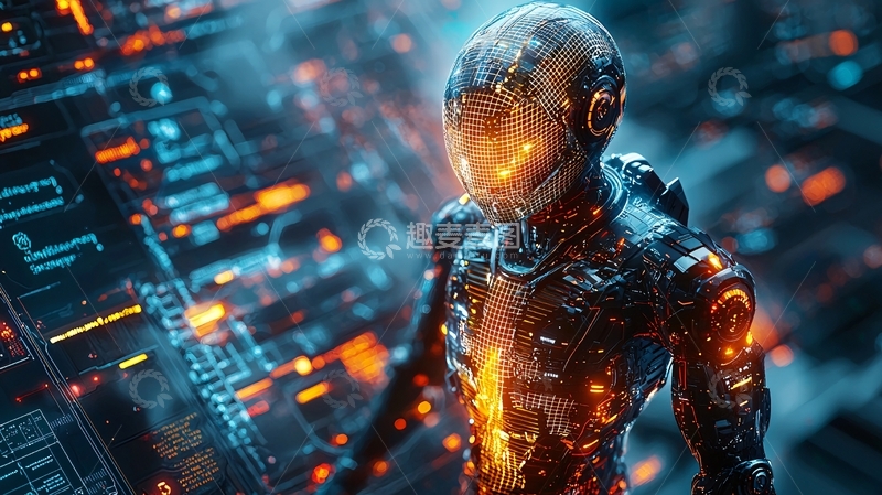 高清大图下载【趣麦麦图】未来科技感机器人
