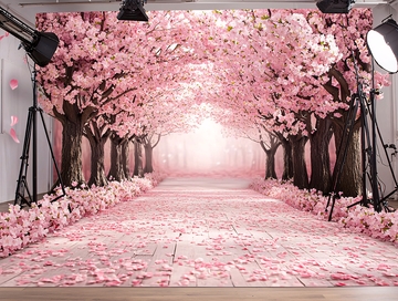 粉色樱花树背景