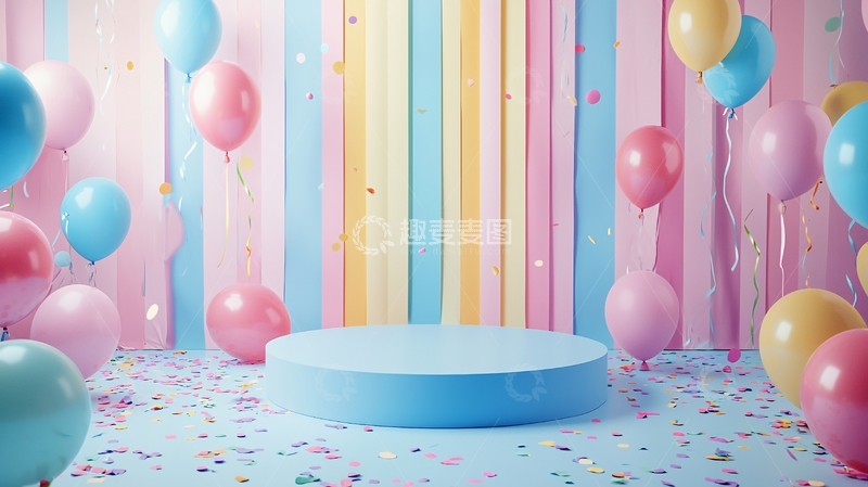 高清大图下载【趣麦麦图】梦幻彩色气球背景