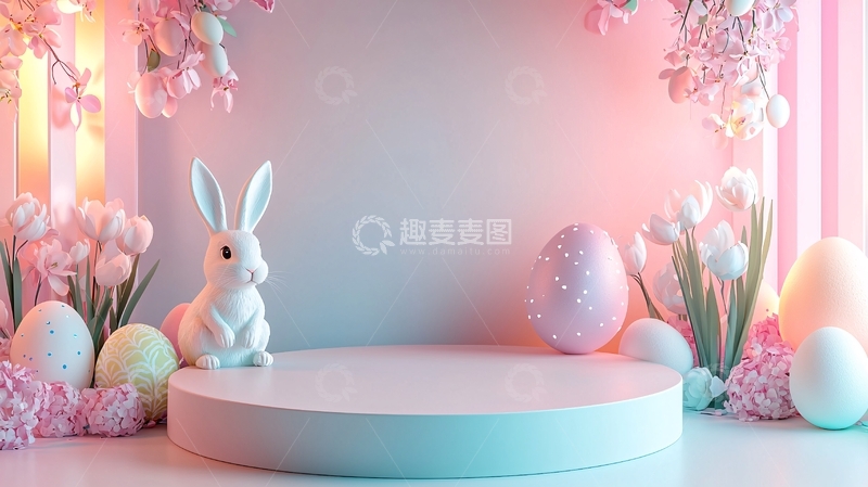 高清大图下载【趣麦麦图】粉色复活节背景