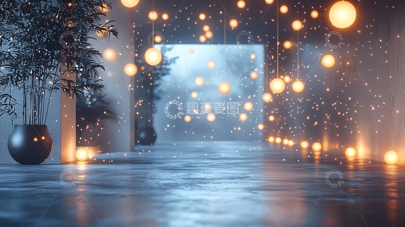 高清大图下载【趣麦麦图】梦幻走廊灯光