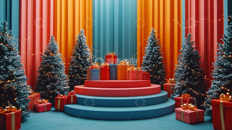 高清大图下载【趣麦麦图】圣诞礼物舞台