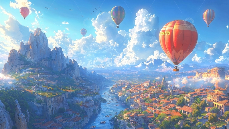 高清大图下载【趣麦麦图】热气球
