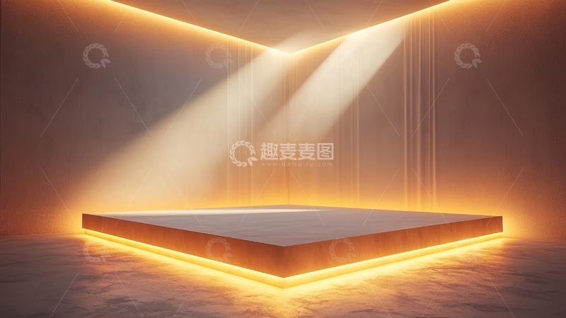 高清大图下载【趣麦麦图】光线照射的方形平台