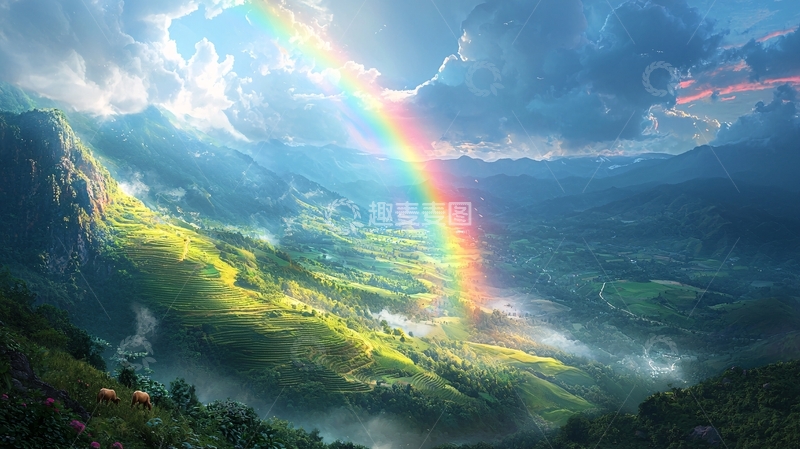 高清大图下载【趣麦麦图】彩虹山谷
