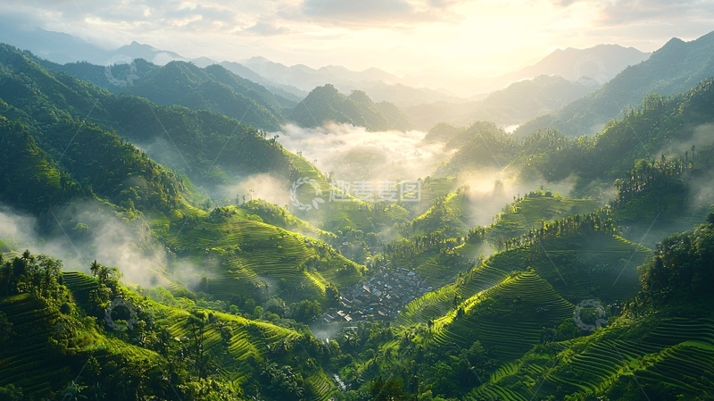 高清大图下载【趣麦麦图】山峦叠嶂云海日出