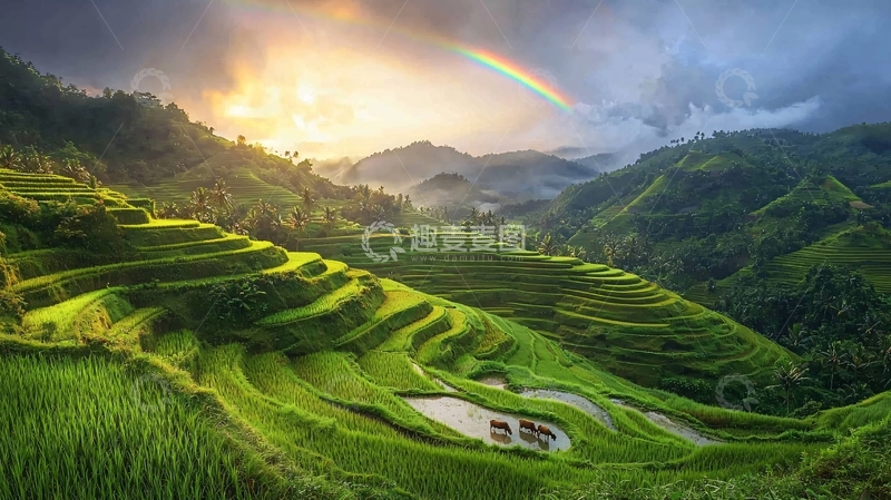 高清大图下载【趣麦麦图】梯田