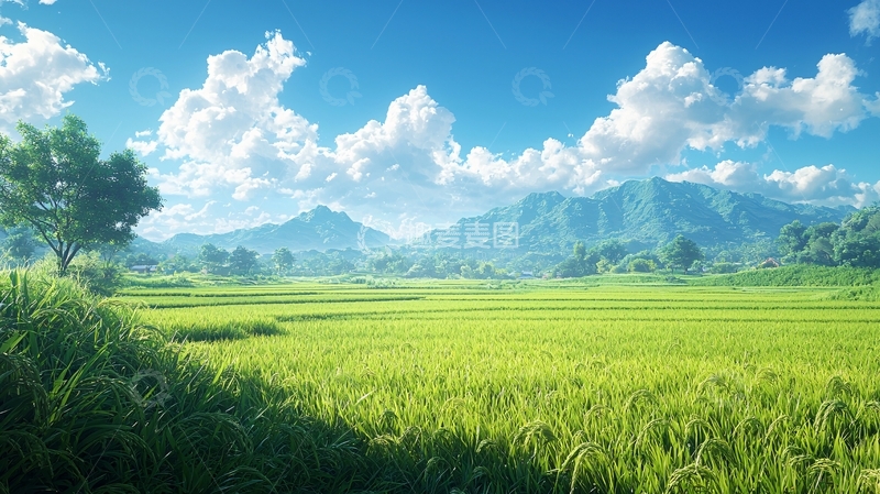 高清大图下载【趣麦麦图】阳光明媚的田园风光