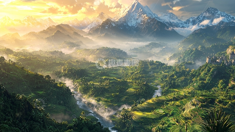 高清大图下载【趣麦麦图】壮丽山河全景图