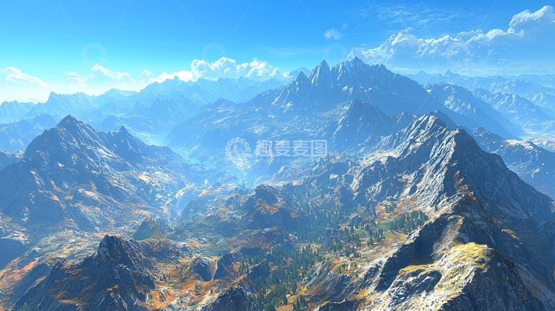 高清大图下载【趣麦麦图】高清壮丽山脉全景图