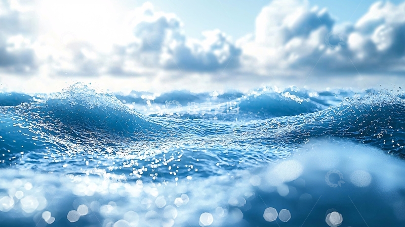 高清大图下载【趣麦麦图】阳光下的碧蓝海浪