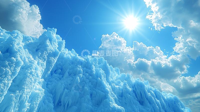 高清大图下载【趣麦麦图】蓝天白云阳光冰山