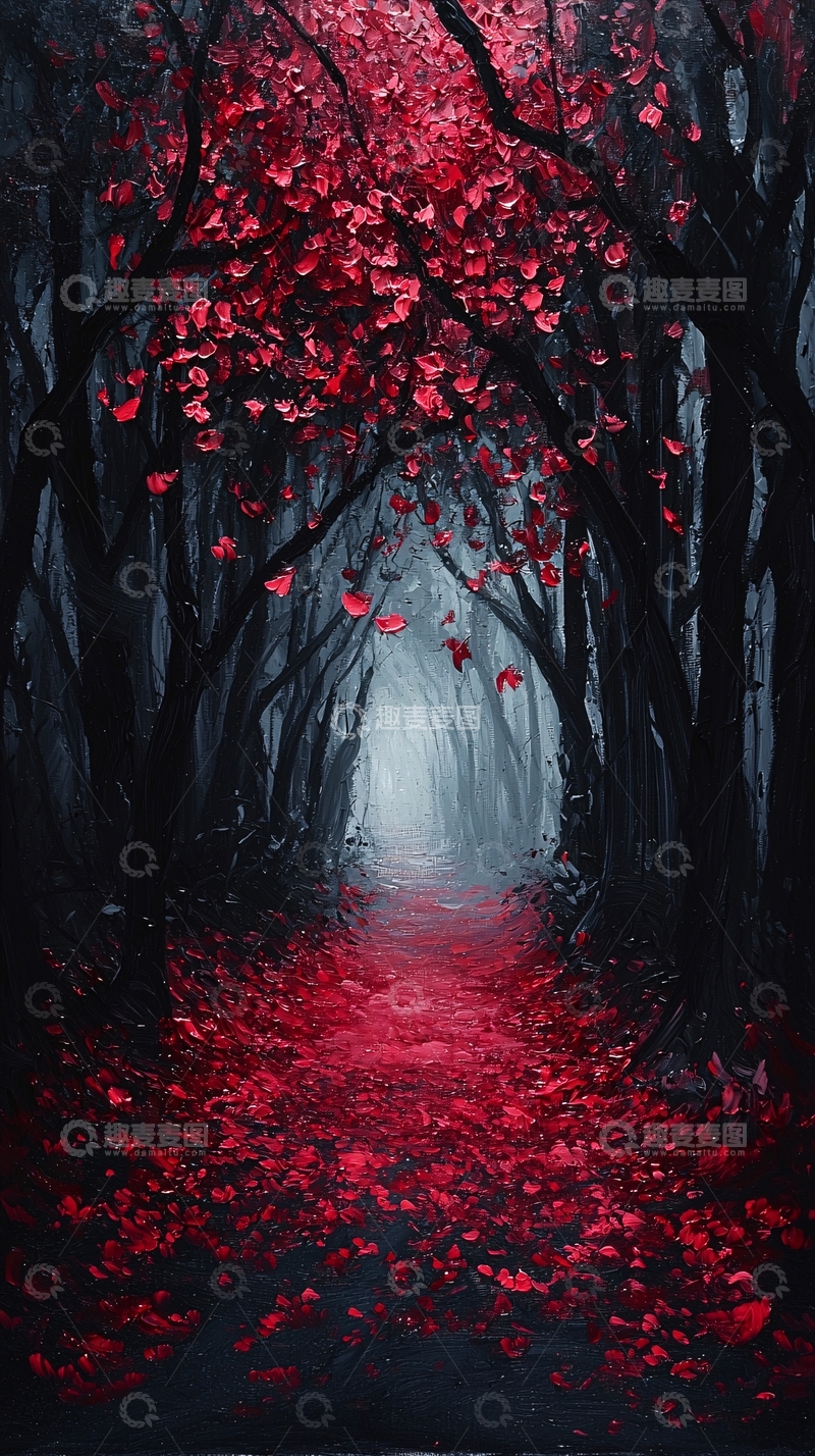 高清大图下载【趣麦麦图】暗红树林小路