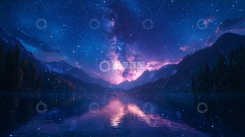 高清大图下载【趣麦麦图】星空倒影