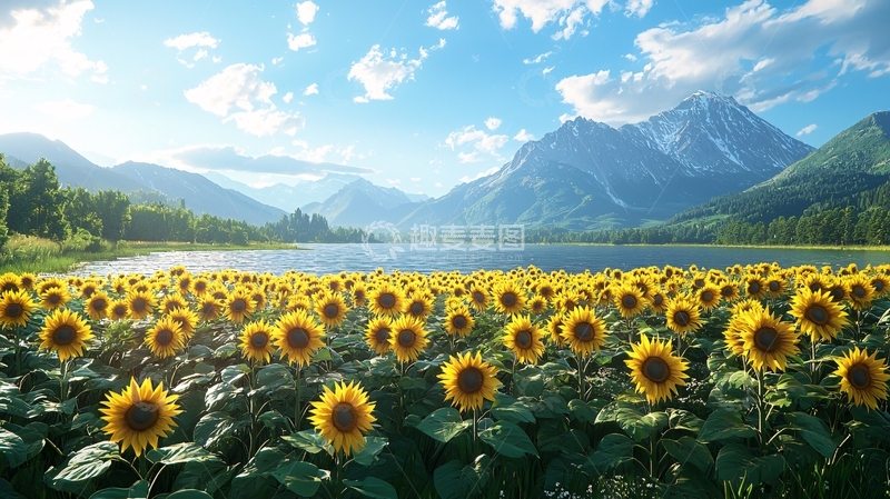 高清大图下载【趣麦麦图】向日葵花海