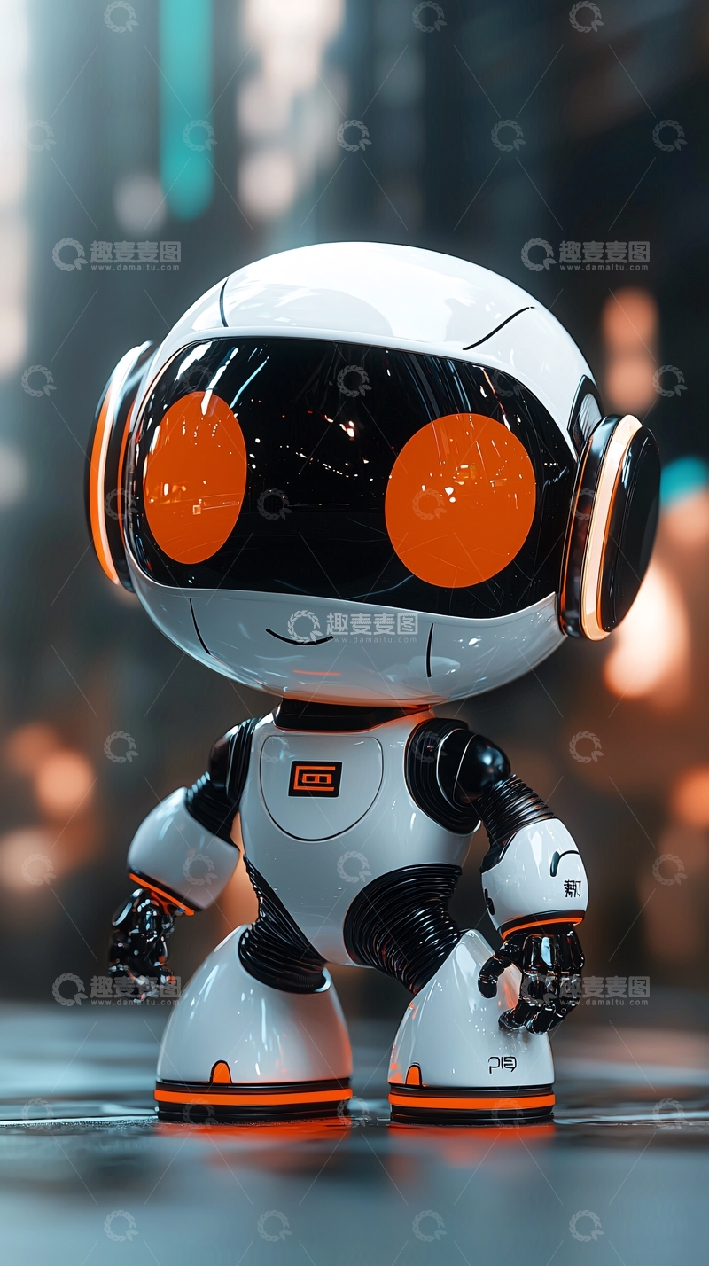 高清大图下载【趣麦麦图】呆萌可爱小机器人