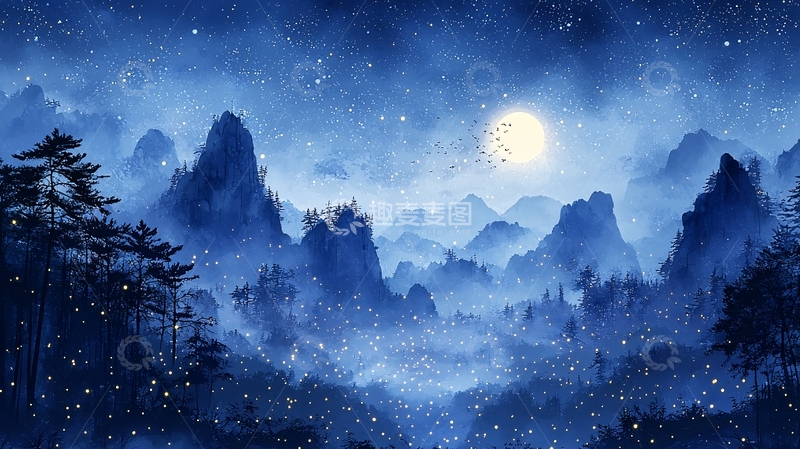 高清大图下载【趣麦麦图】水墨画山水