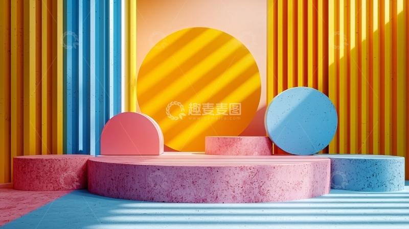 高清大图下载【趣麦麦图】彩色几何背景