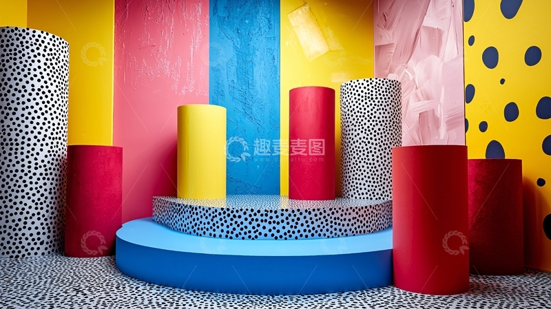 高清大图下载【趣麦麦图】彩色几何背景