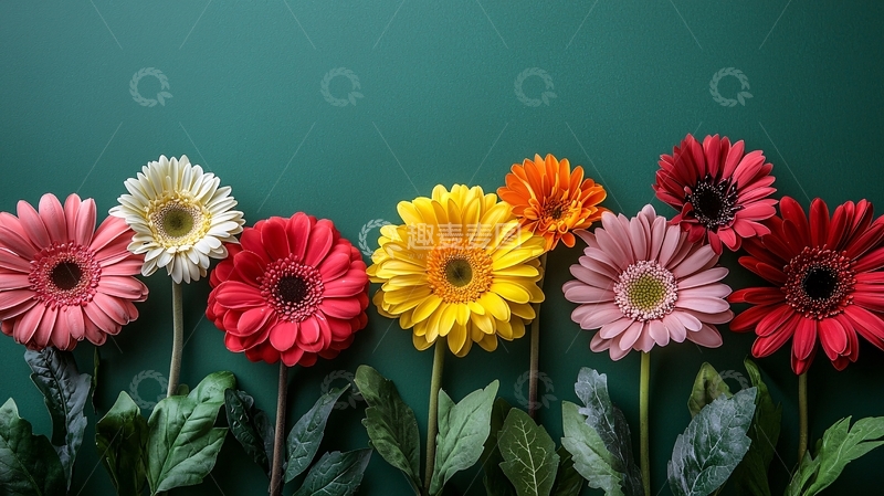 高清大图下载【趣麦麦图】彩色非洲菊花束