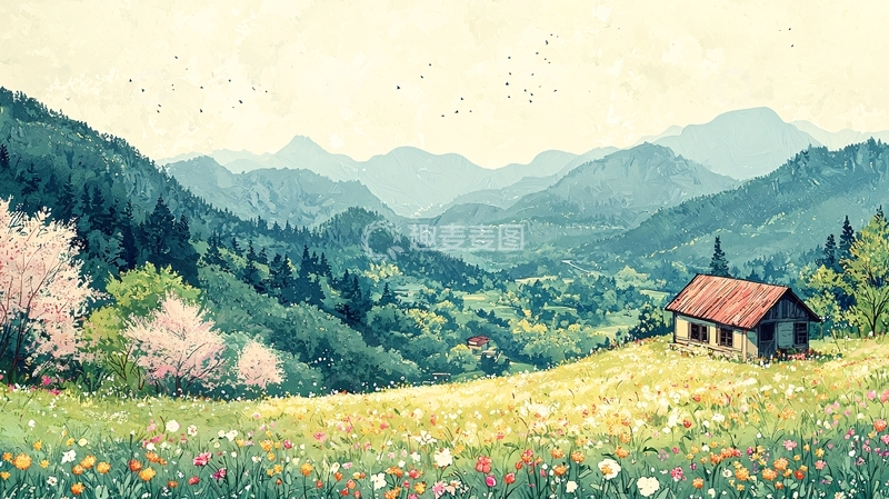 高清大图下载【趣麦麦图】山间小屋