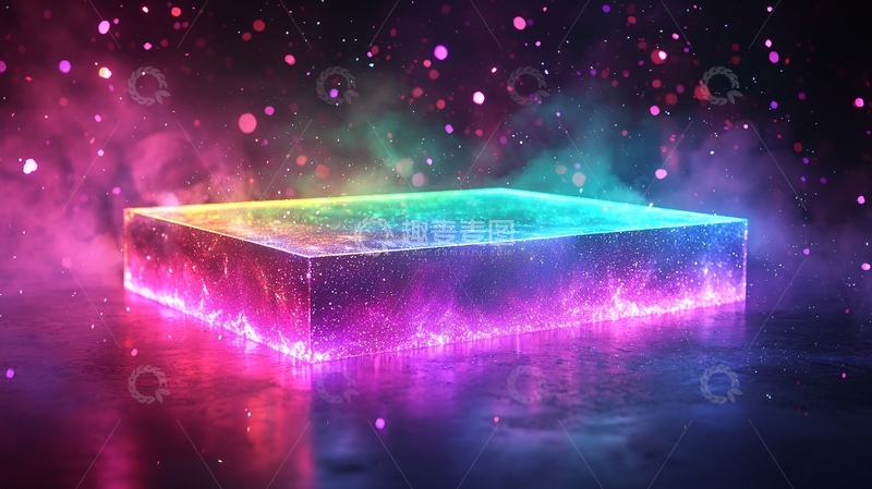 高清大图下载【趣麦麦图】梦幻彩色能量方块