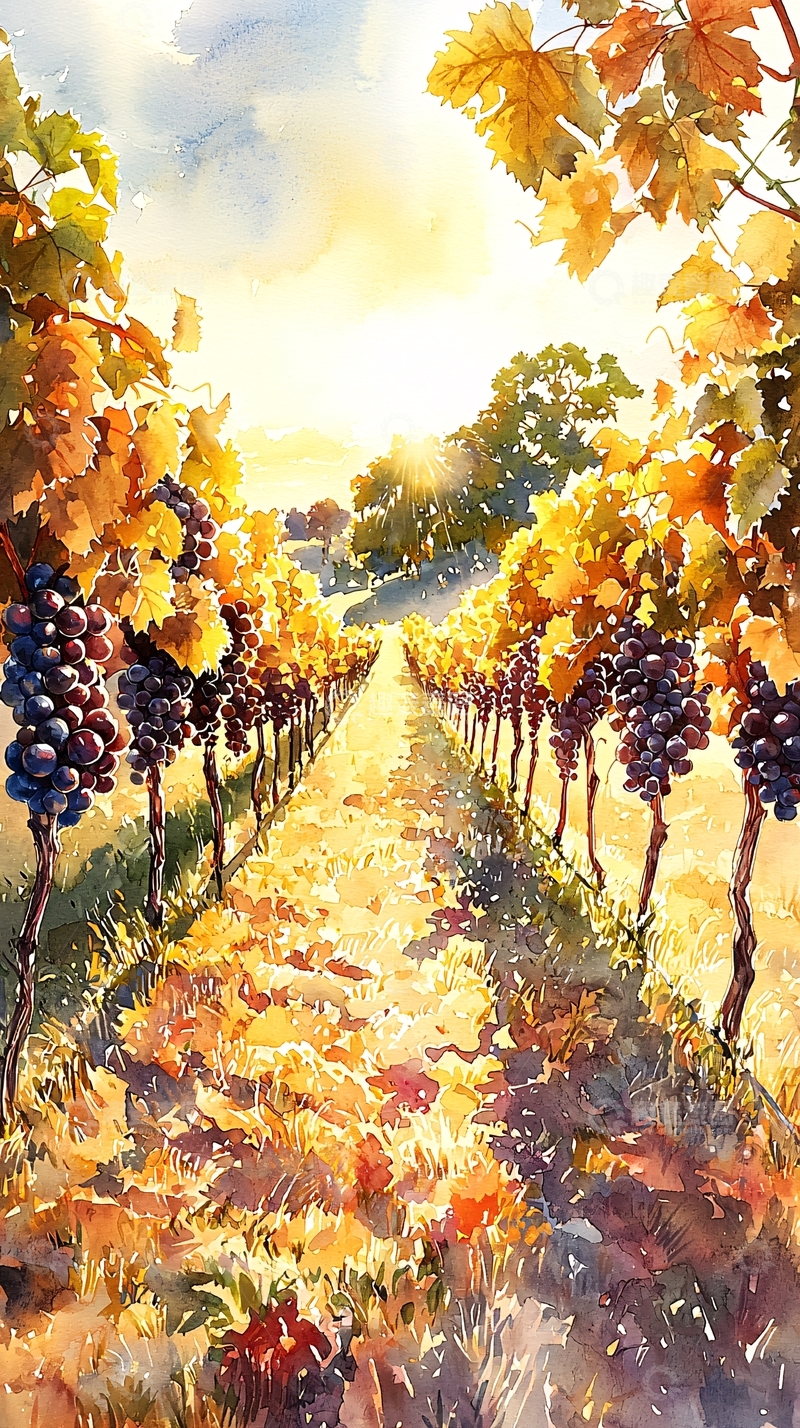 高清大图下载【趣麦麦图】秋日葡萄园