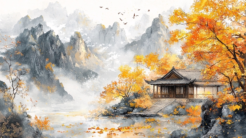 高清大图下载【趣麦麦图】水墨山水画980