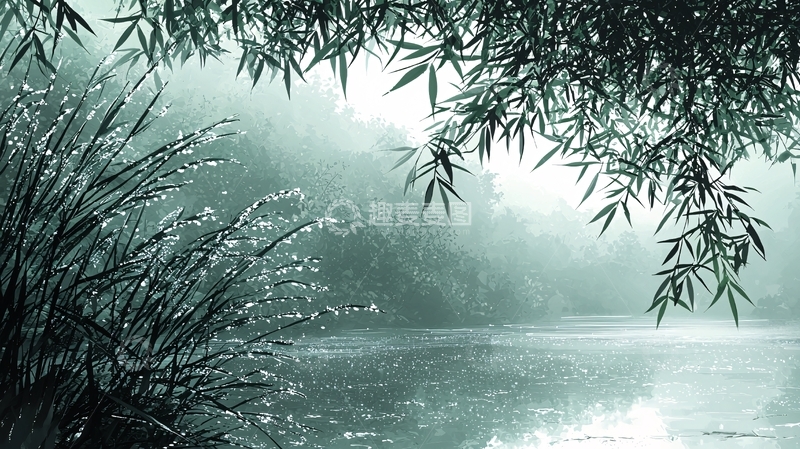 高清大图下载【趣麦麦图】水墨江南雨景