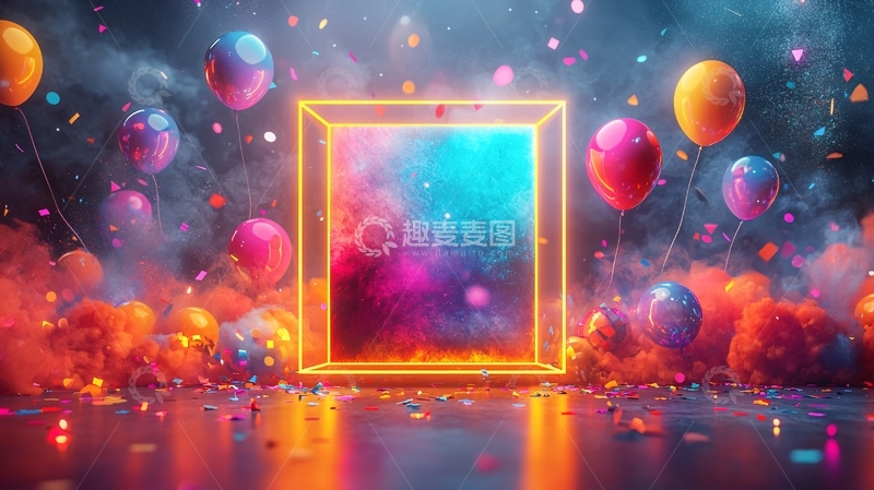 高清大图下载【趣麦麦图】彩色气球梦幻场景