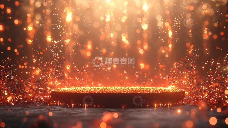 高清大图下载【趣麦麦图】金色粒子舞台背景