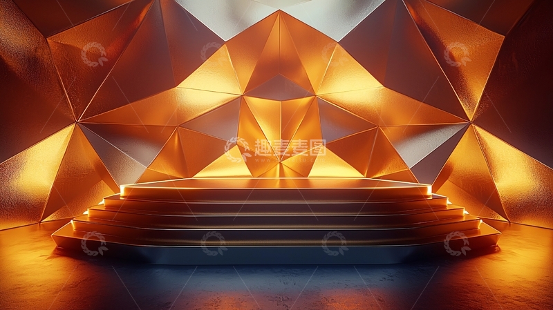 高清大图下载【趣麦麦图】金色几何背景